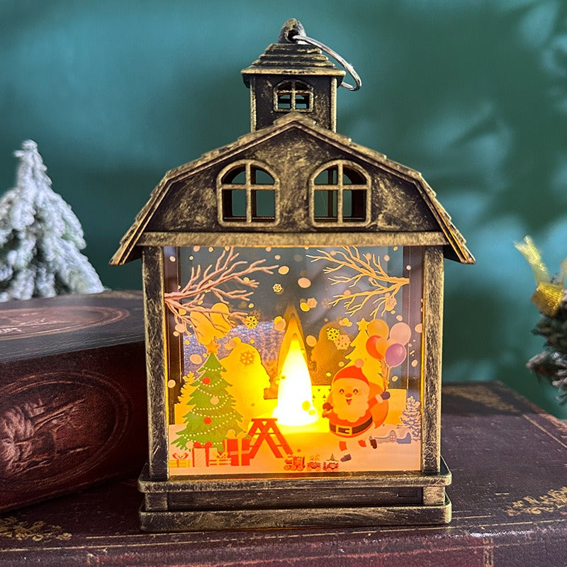 Christmas Lantern Ornament With Warm LED Glow