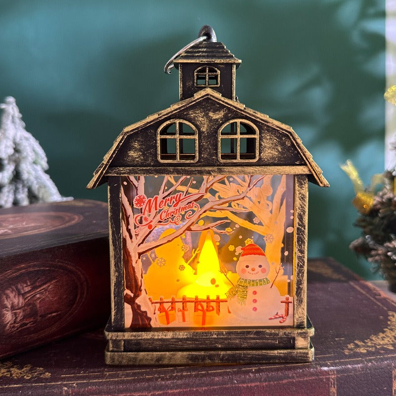 Christmas Lantern Ornament With Warm LED Glow
