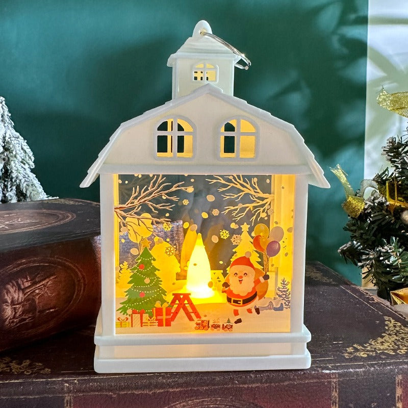 Christmas Lantern Ornament With Warm LED Glow