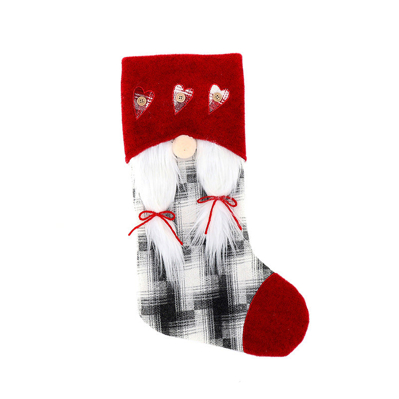 Christmas Gnome Stocking for Gifts and Mantel Decor