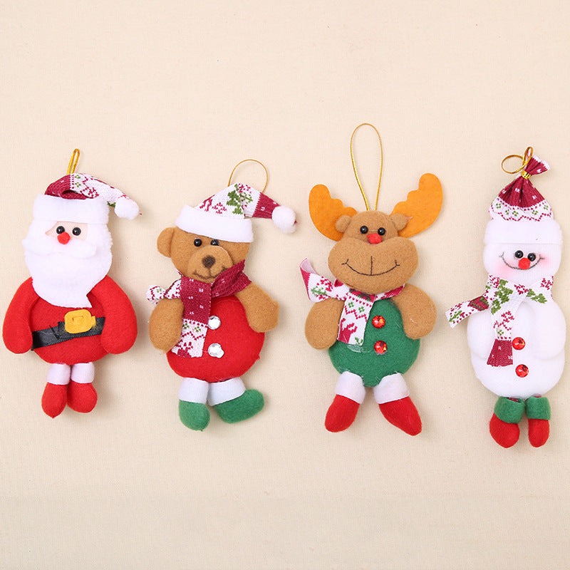 Plush Christmas Ornaments Set – 4 Festive Characters