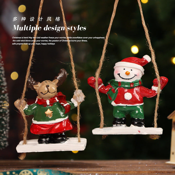 Christmas Swing Ornaments Santa Snowman Reindeer