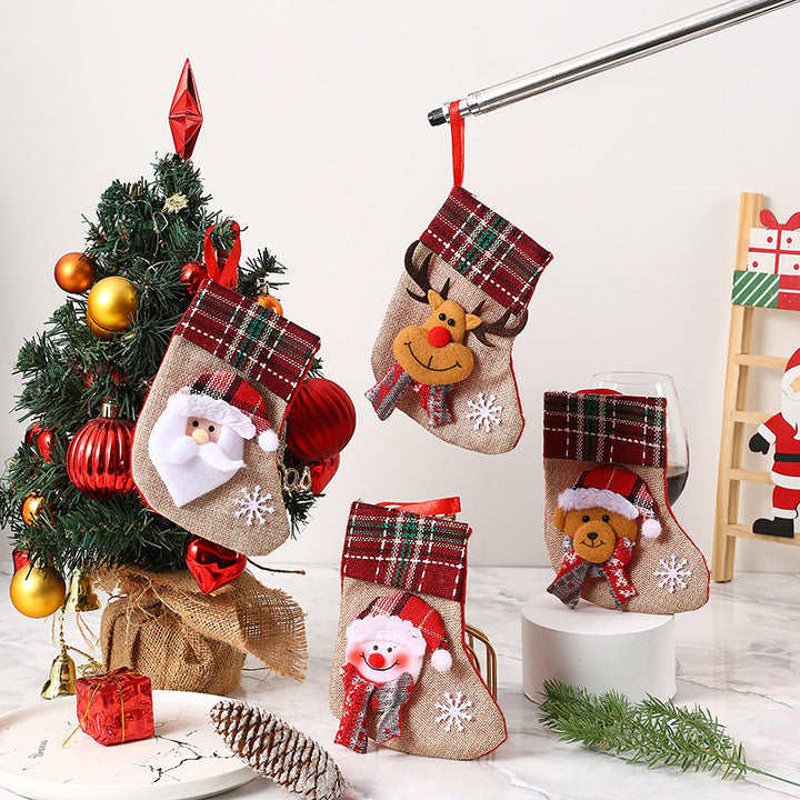 Christmas Stocking Set: Rustic Character Gift Bags