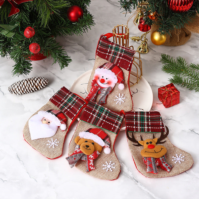 Christmas Stocking Set: Rustic Character Gift Bags