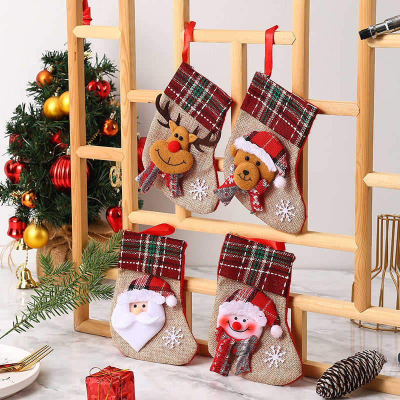 Christmas Stocking Set: Rustic Character Gift Bags