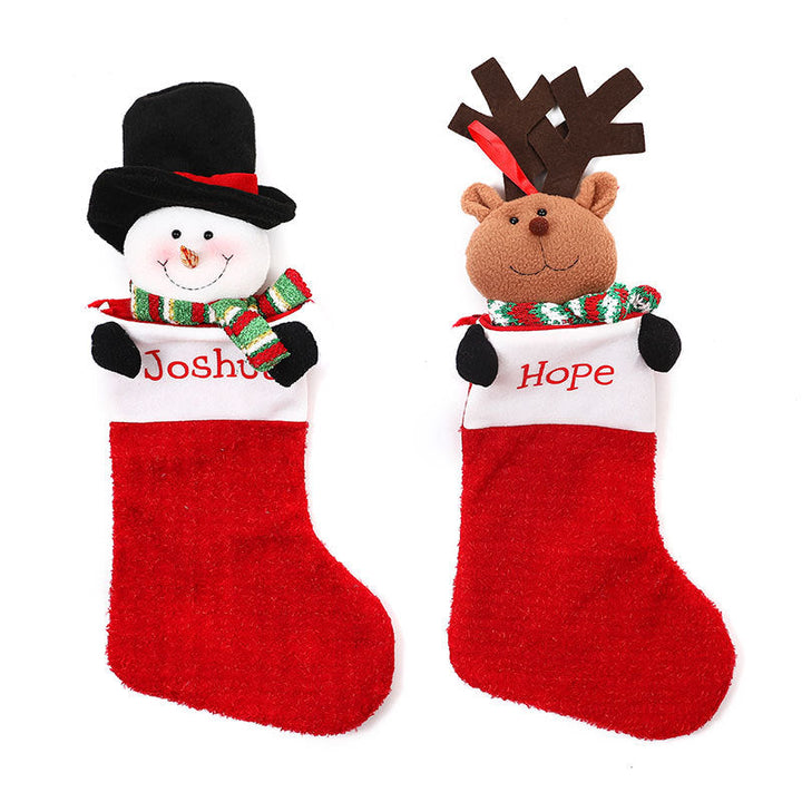 Personalized Christmas Stocking With Plush Character