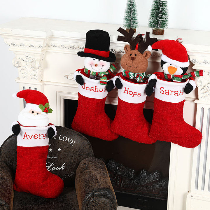 Personalized Christmas Stocking With Plush Character