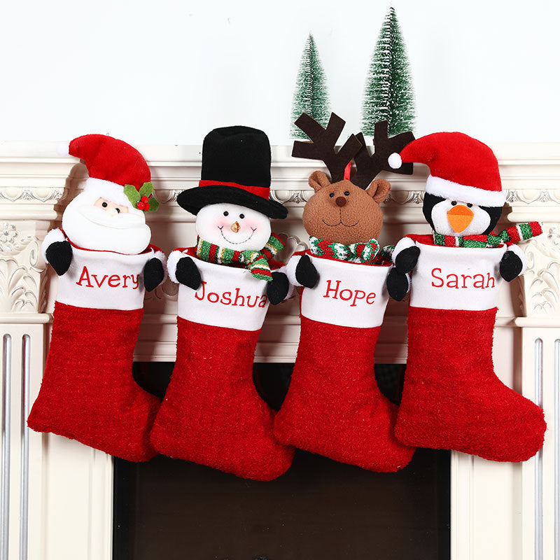 Personalized Christmas Stocking With Plush Character