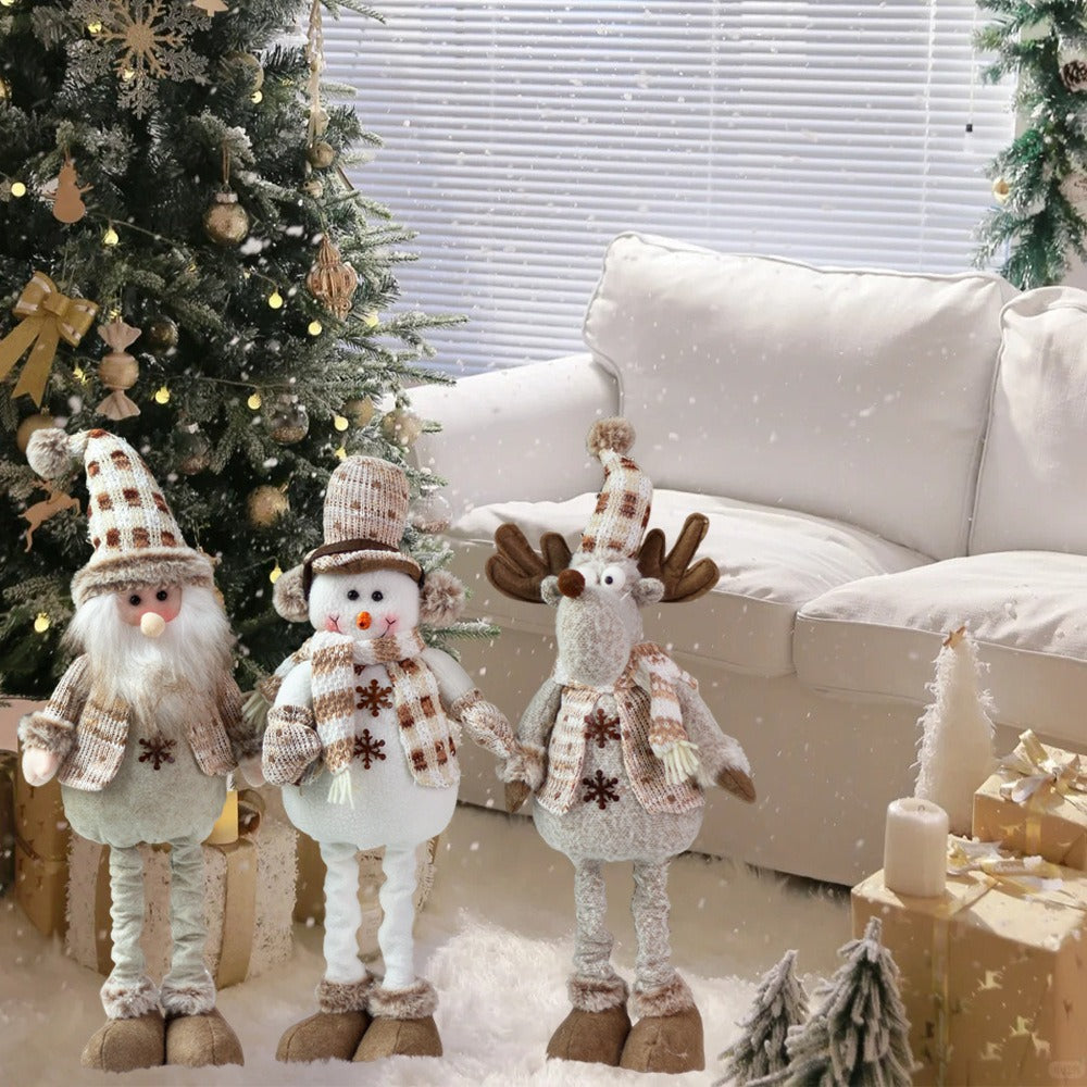 Christmas Stretch Dolls: 3-Piece Festive Decor Trio