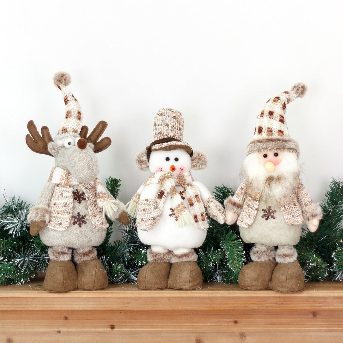 Christmas Stretch Dolls: 3-Piece Festive Decor Trio