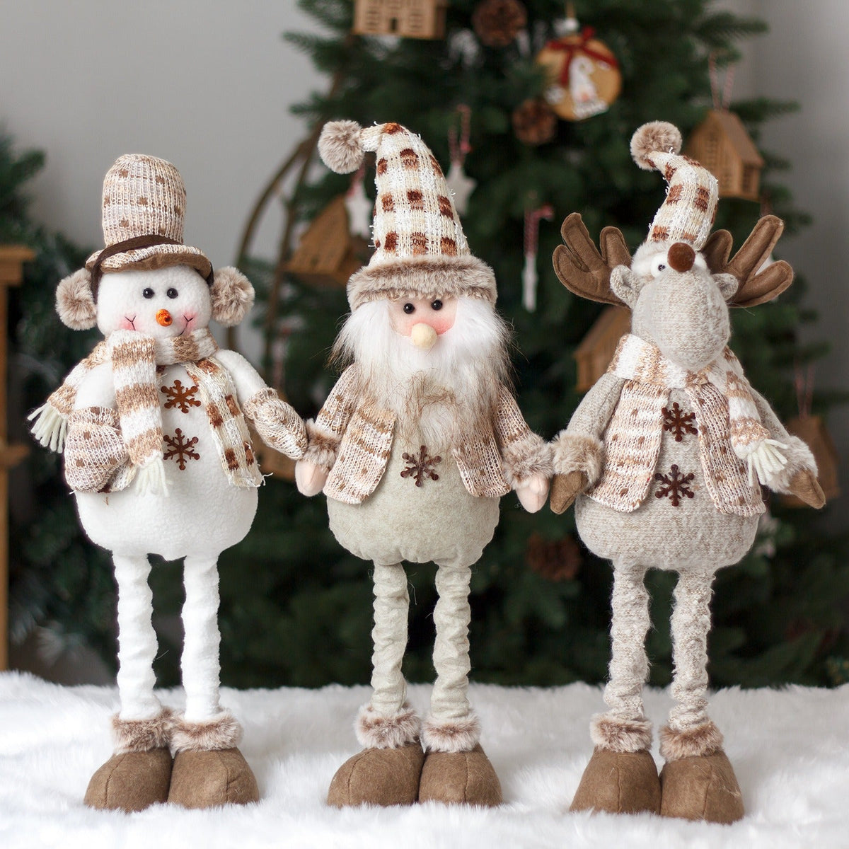 Christmas Stretch Dolls: 3-Piece Festive Decor Trio