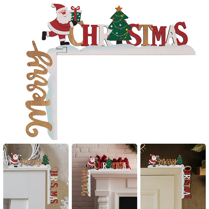 3D Wooden Christmas Corner Decor for Door Frames