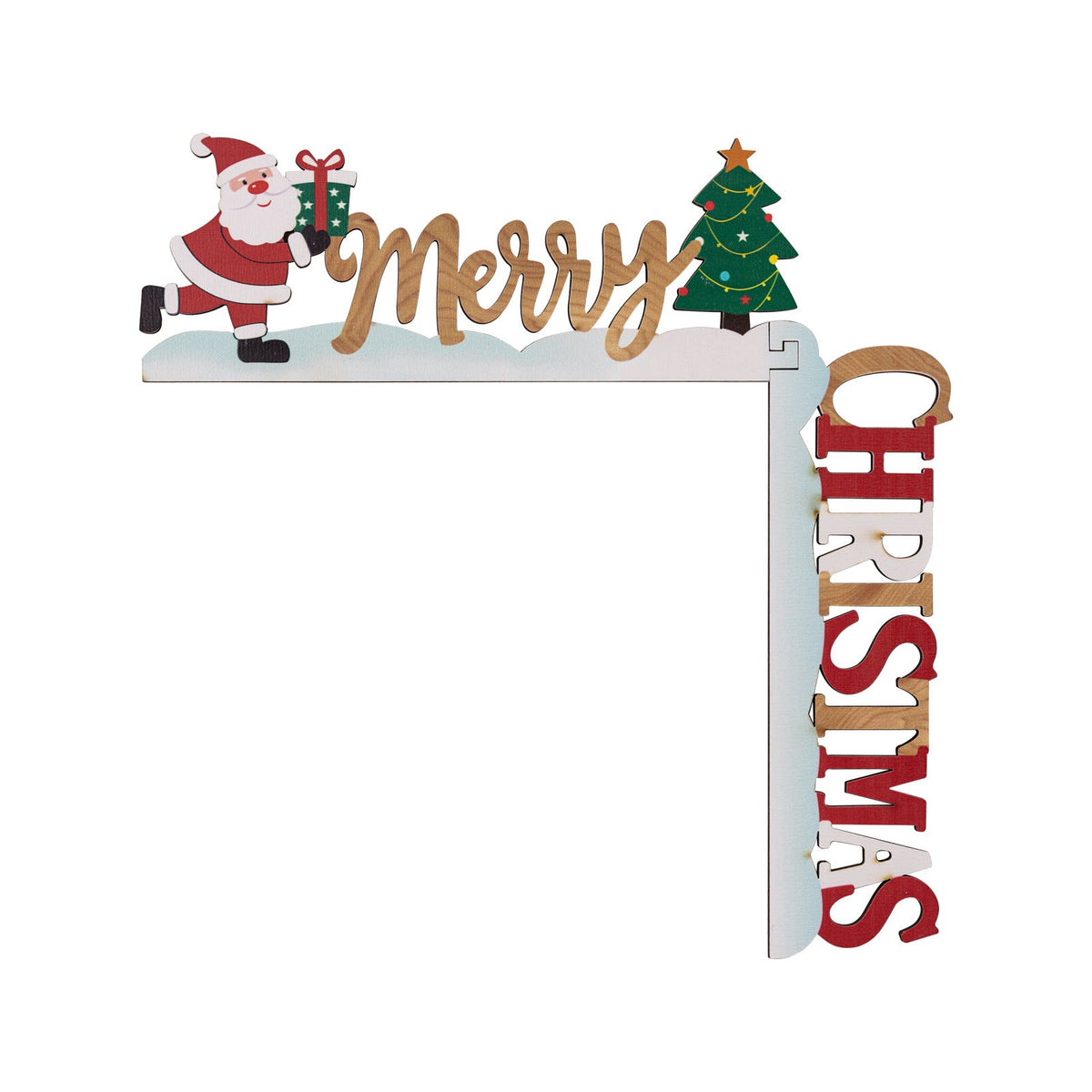 3D Wooden Christmas Corner Decor for Door Frames