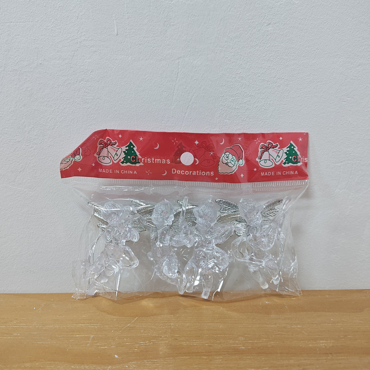Transparent Angel Christmas Tree Ornaments, Silver Wings