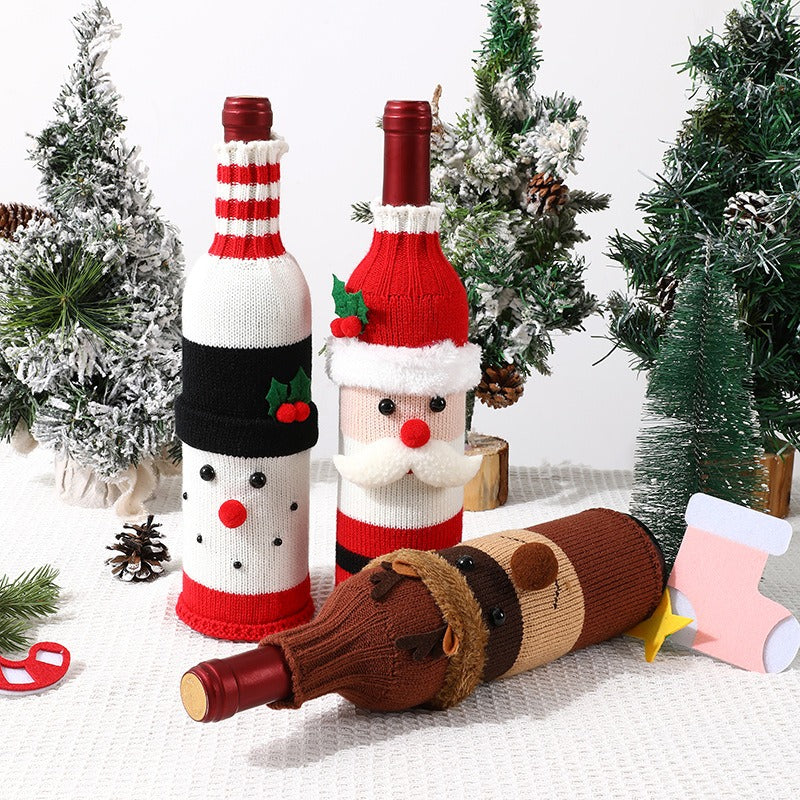Christmas Wine Bottle Covers for Cheerful Holiday Tables