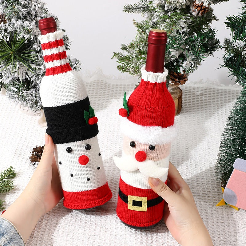 Christmas Wine Bottle Covers for Cheerful Holiday Tables