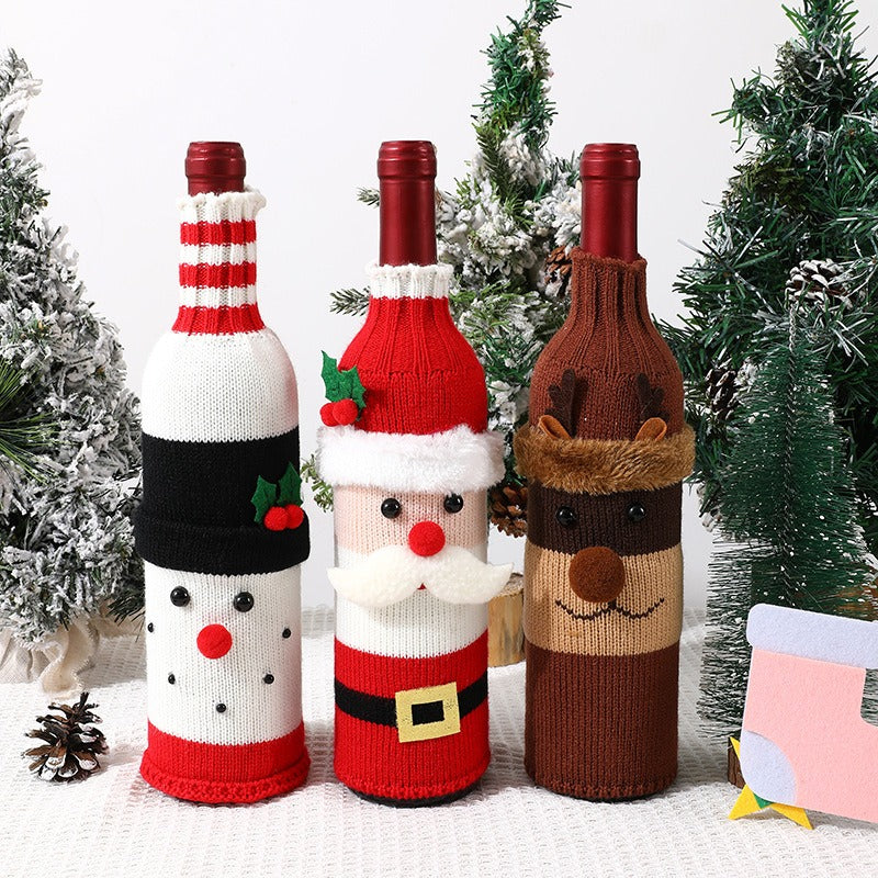 Christmas Wine Bottle Covers for Cheerful Holiday Tables