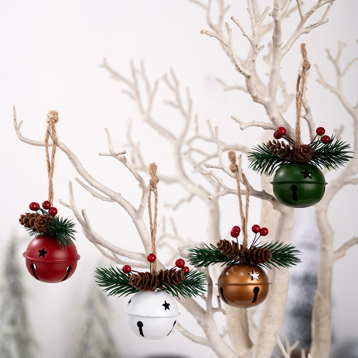 Christmas Bell Ornaments for Rustic Holiday Displays