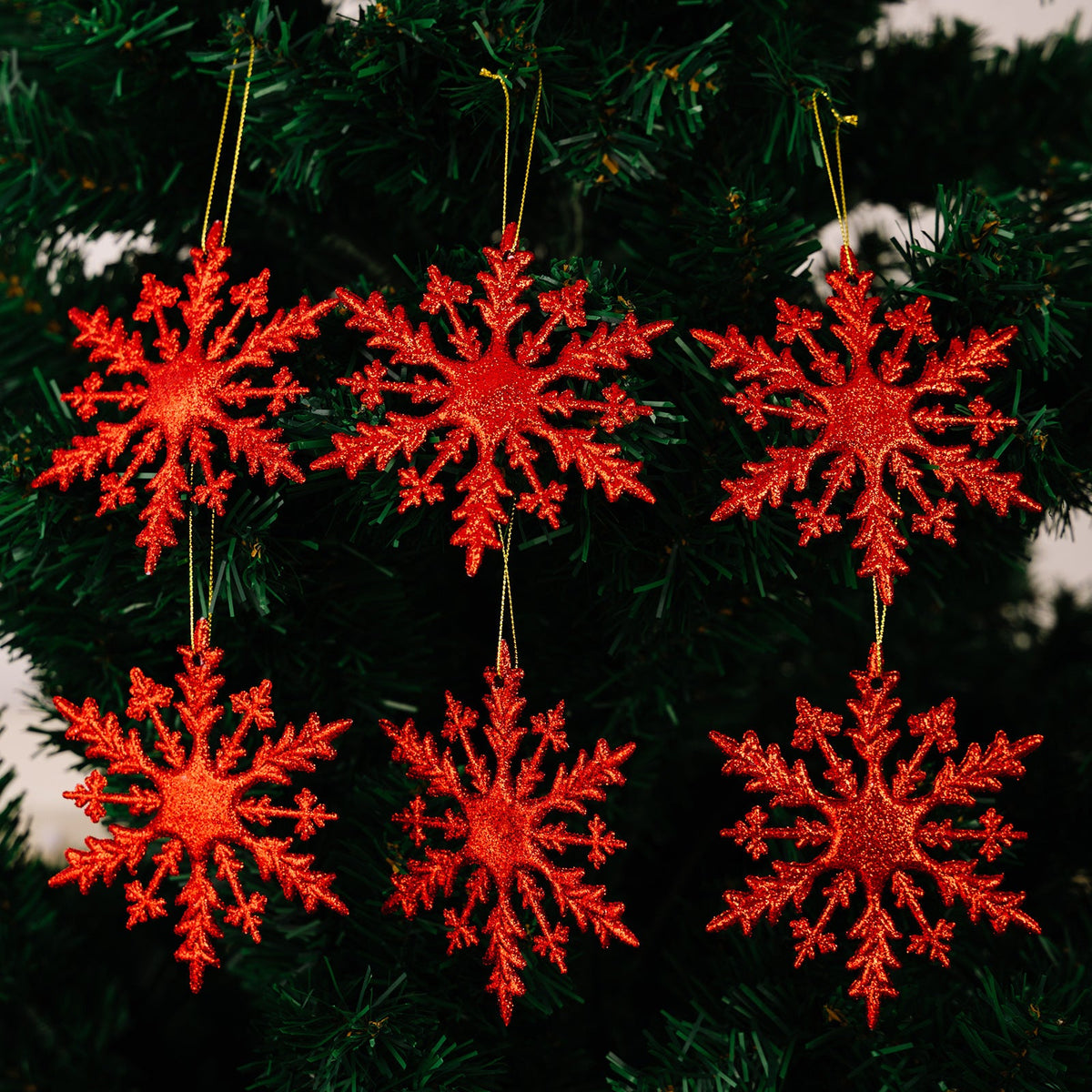 Glitter Snowflake Ornaments for Colorful Christmas Trees
