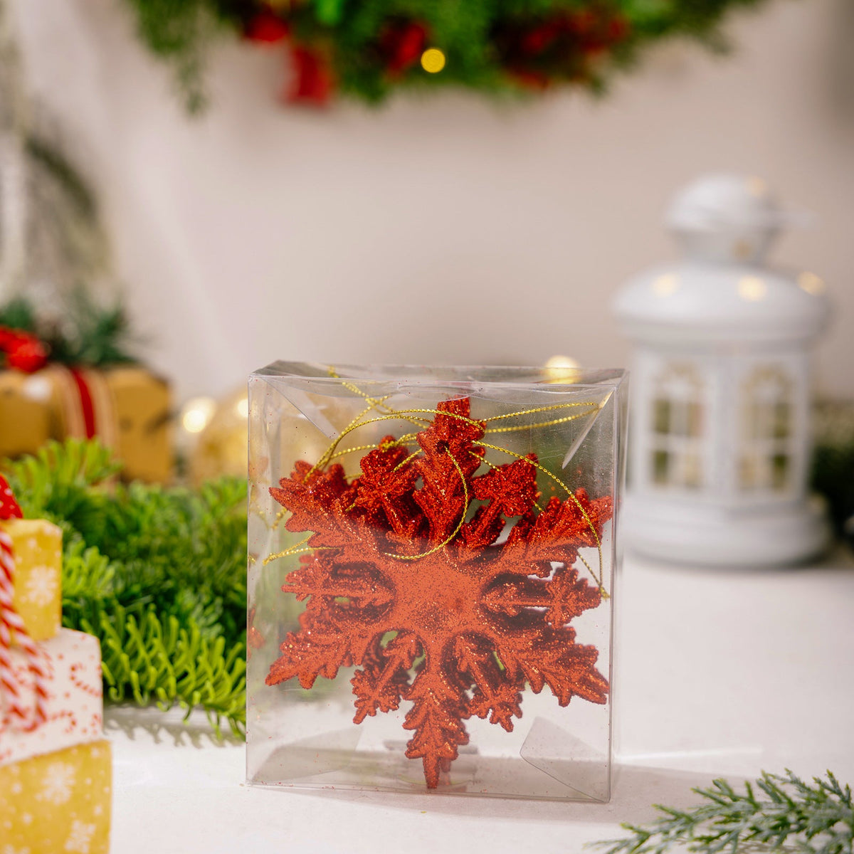 Glitter Snowflake Ornaments for Colorful Christmas Trees