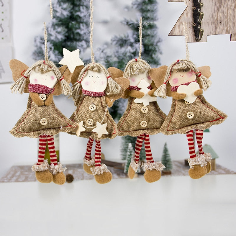 Wood Angel Christmas Ornament for Rustic Tree Charm