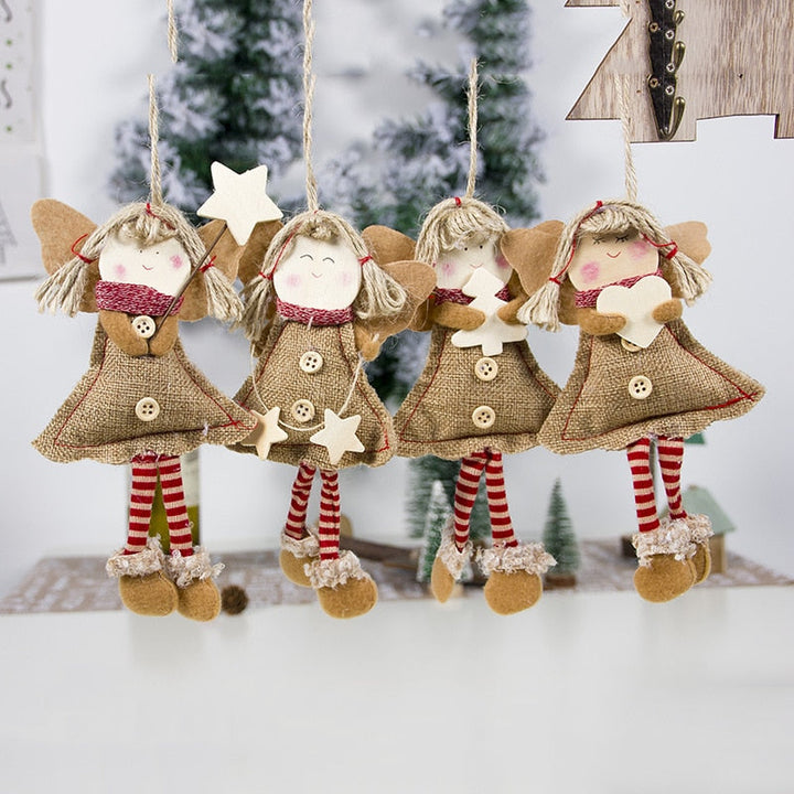 Wood Angel Christmas Ornament for Rustic Tree Charm