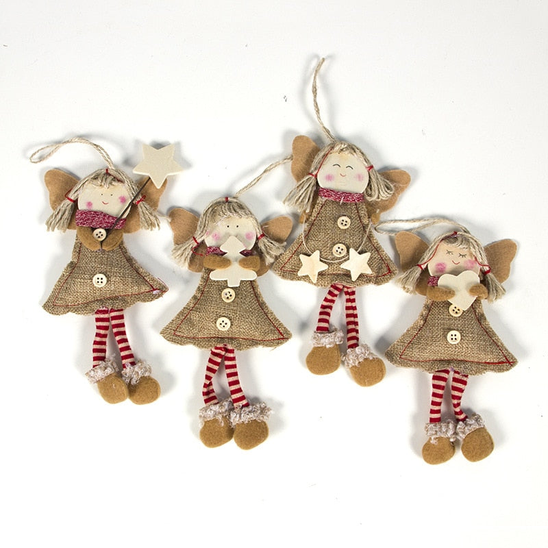 Wood Angel Christmas Ornament for Rustic Tree Charm