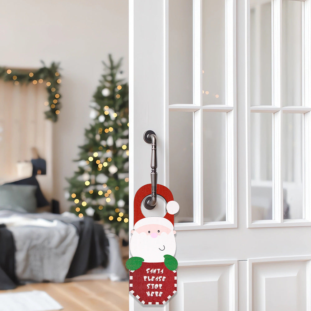 Wooden Christmas Door Hanger for Festive Holiday Cheer
