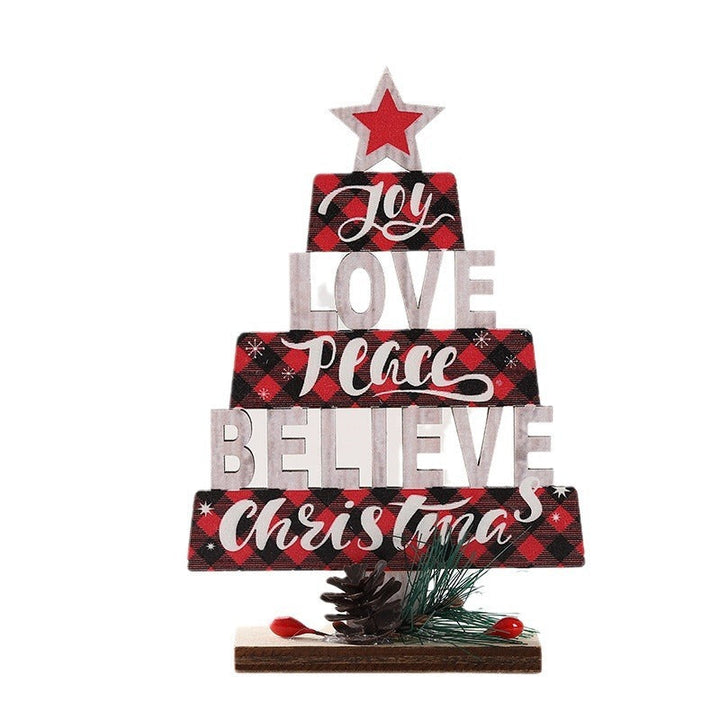 Wooden Christmas Tree Decorations for Rustic Tabletop