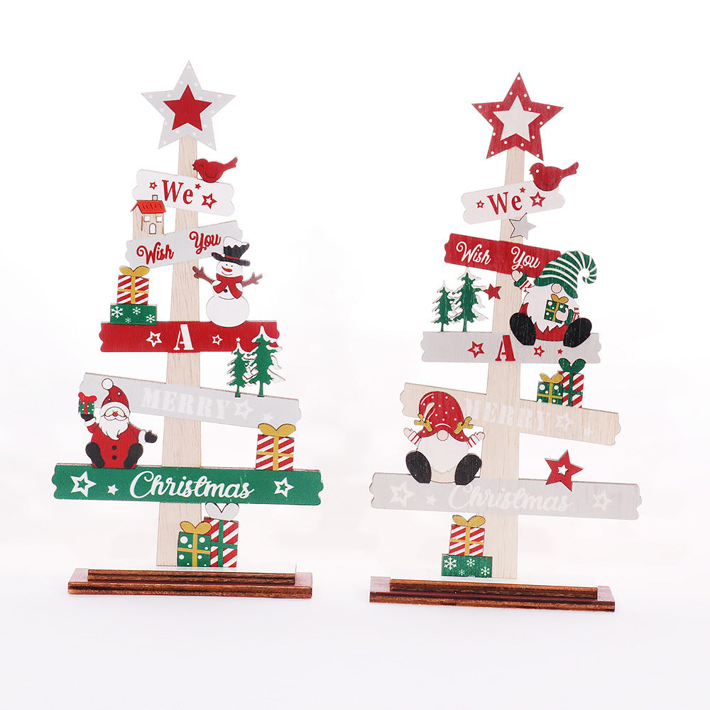Wooden Christmas Tree Decoration for Festive Tables