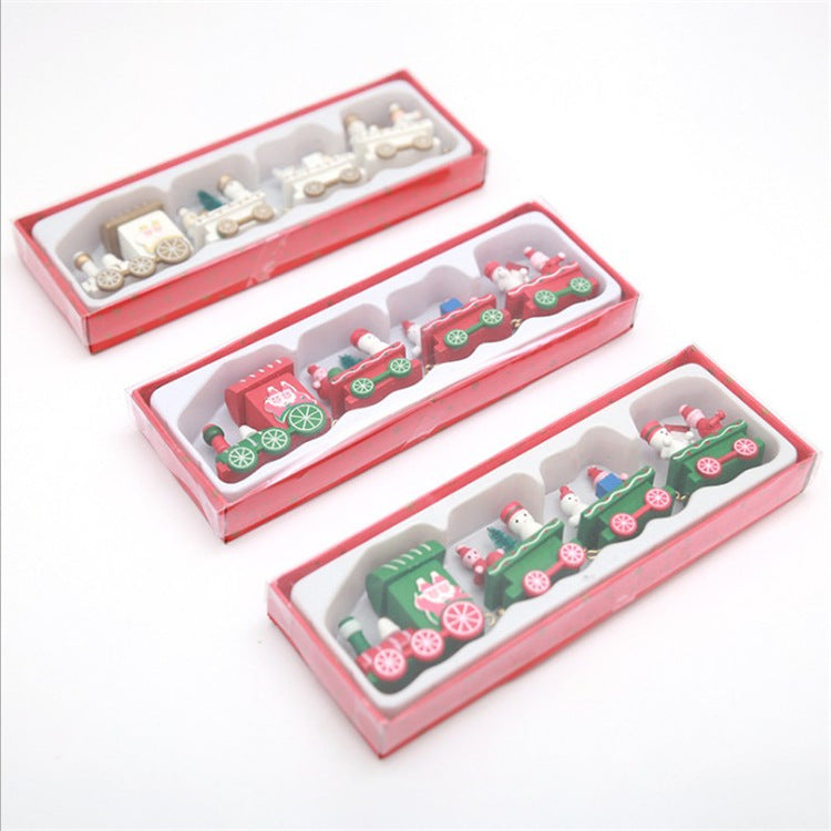 Wooden Christmas Train Decorations for Festive Displays