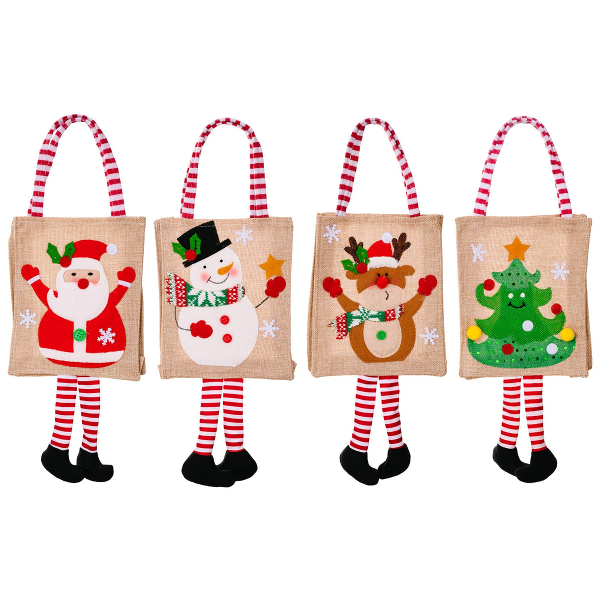 Christmas Gift Tote Bags for Kids, Reusable Holiday Decor