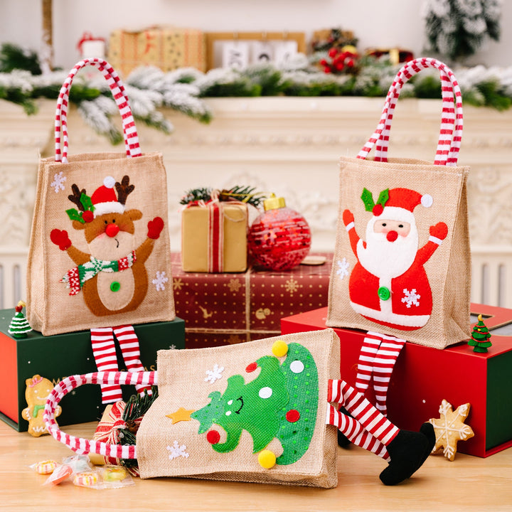 Christmas Gift Tote Bags for Kids, Reusable Holiday Decor