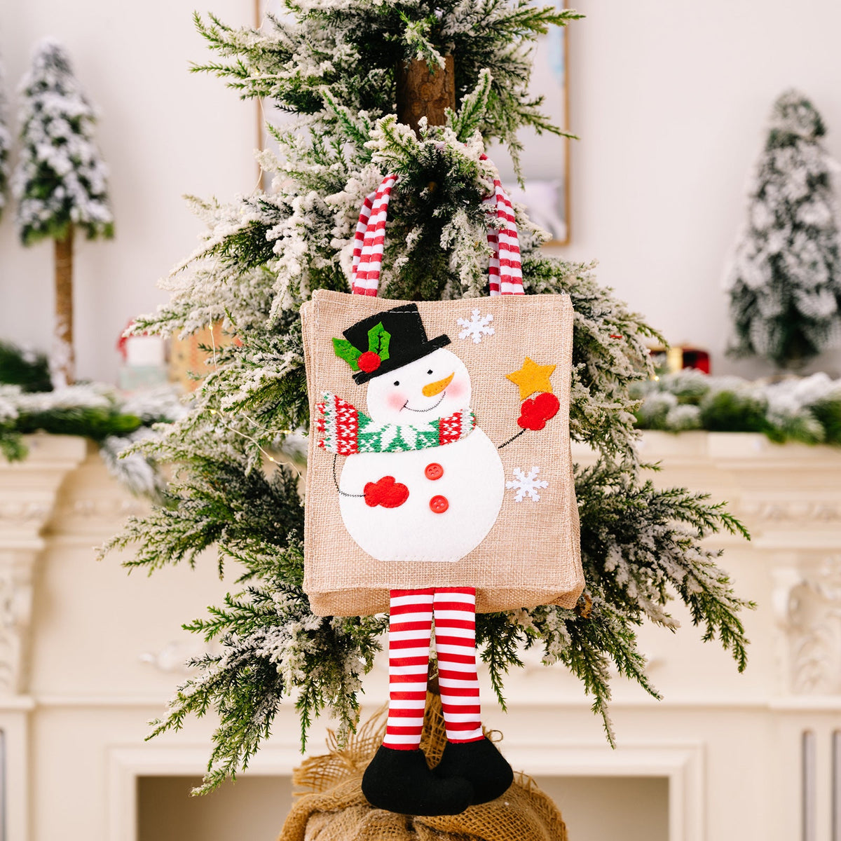 Christmas Gift Tote Bags for Kids, Reusable Holiday Decor