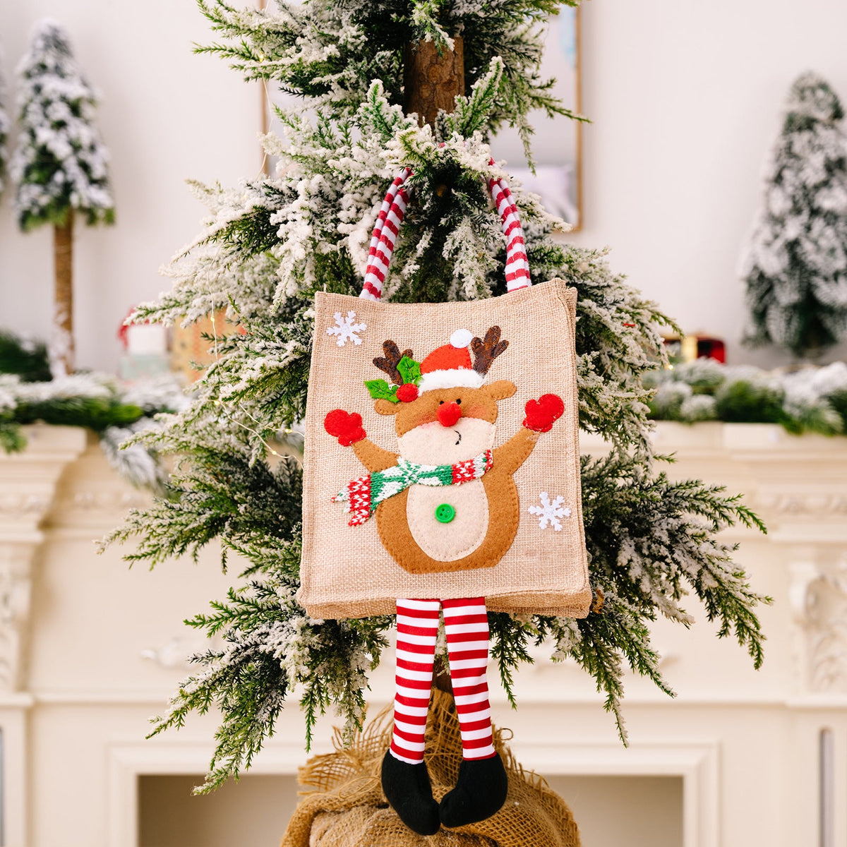 Christmas Gift Tote Bags for Kids, Reusable Holiday Decor