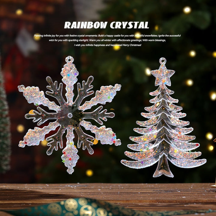 Christmas Tree Ornaments: Rainbow Crystal Holiday Shine