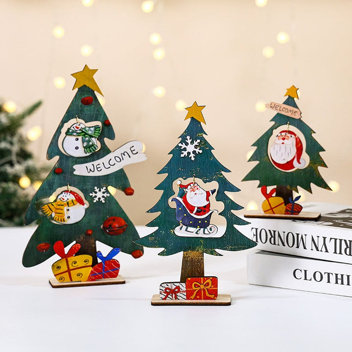 Mini Wooden Christmas Tree Decor for Small Spaces