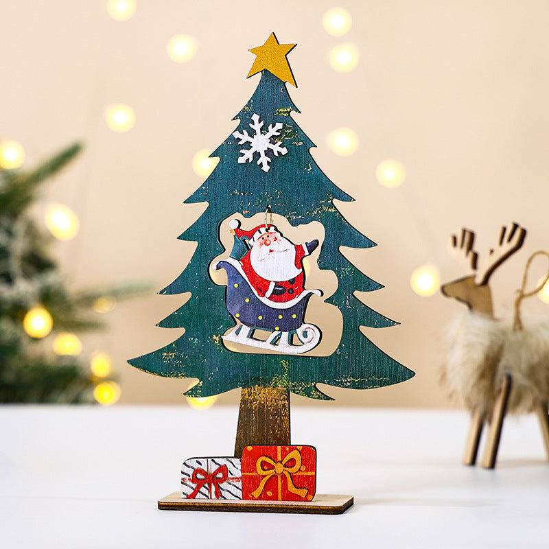 Mini Wooden Christmas Tree Decor for Small Spaces