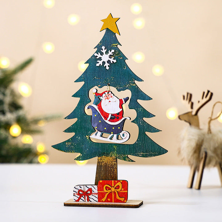 Mini Wooden Christmas Tree Decor for Small Spaces