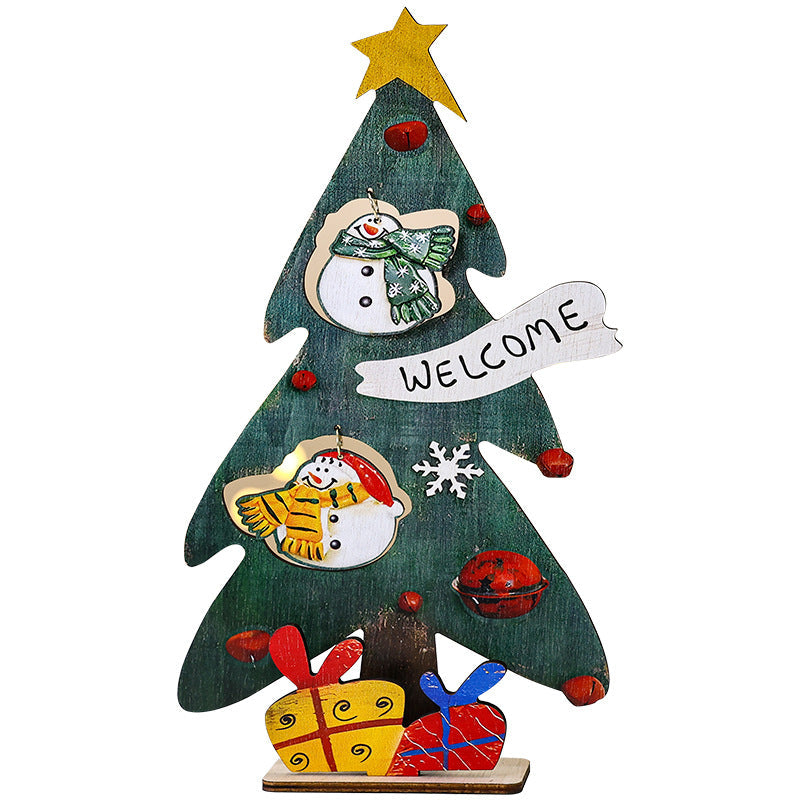 Mini Wooden Christmas Tree Decor for Small Spaces