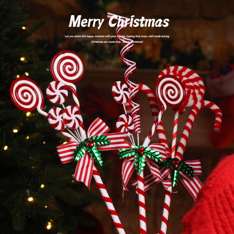 Candy Cane Christmas Tree Ornament Set for Festive Displays