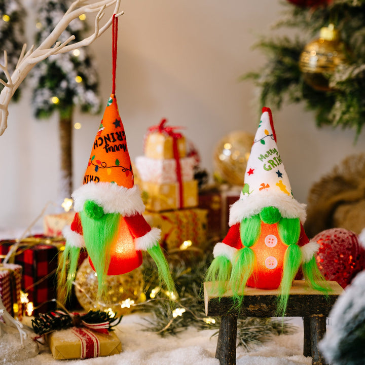 Christmas Hanging Ornaments With Warm LED Glow, Set of 2