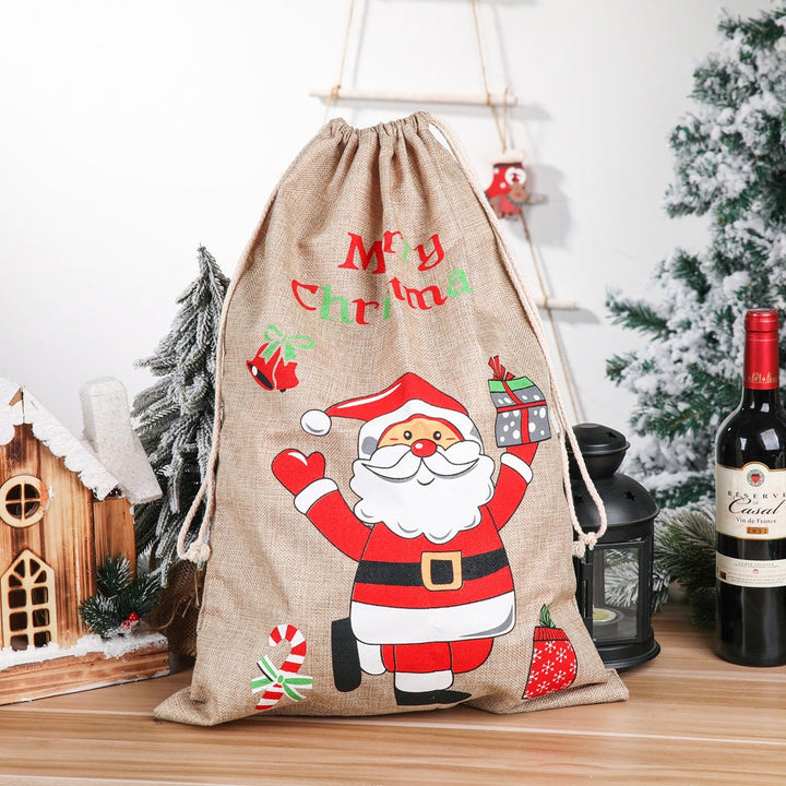 Christmas Gift Bags: Reusable Santa Drawstring Sacks