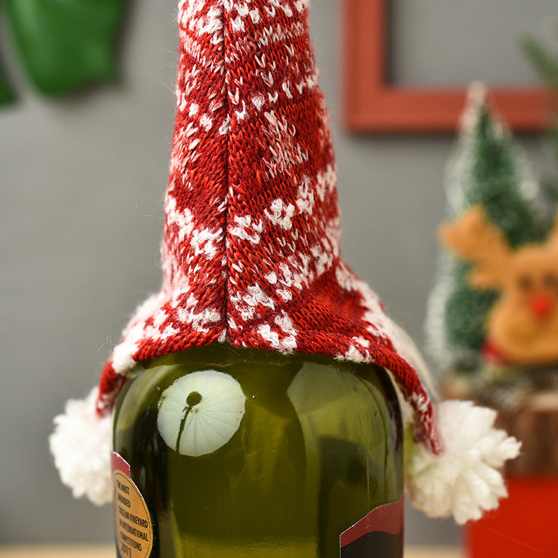 Knitted Christmas Bottle Cover for Festive Gifting