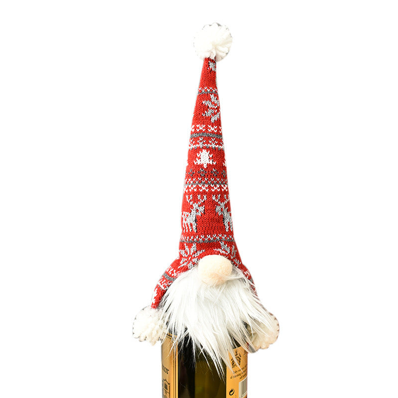 Knitted Christmas Bottle Cover for Festive Gifting