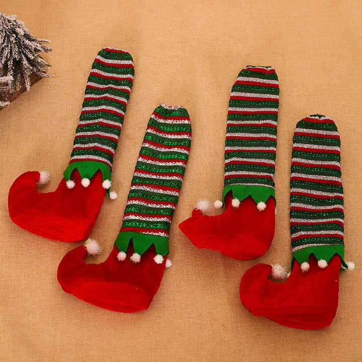 Christmas Elf Table Leg Covers for Playful Festive Decor