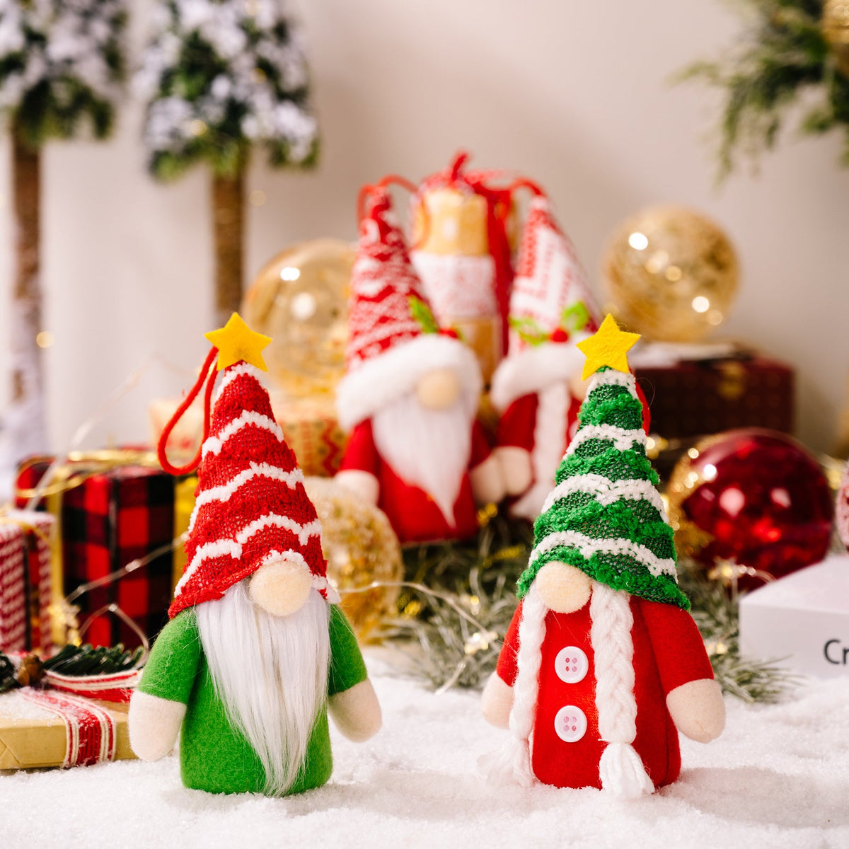 Knitted Elf Christmas Ornaments for Cozy Tree Decor