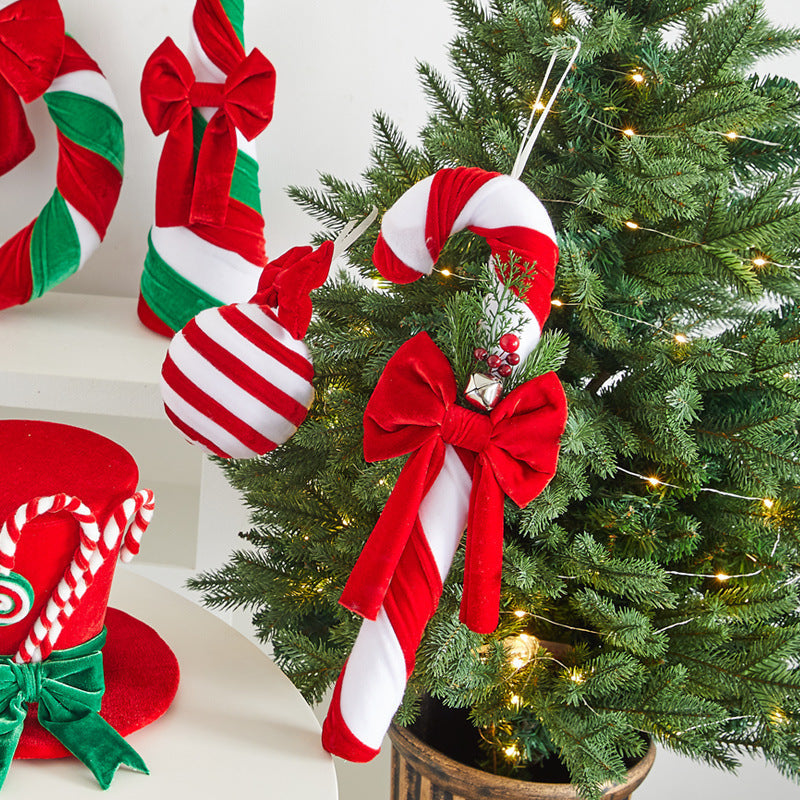 Styrofoam Candy Canes — Large Flocked Christmas Decor