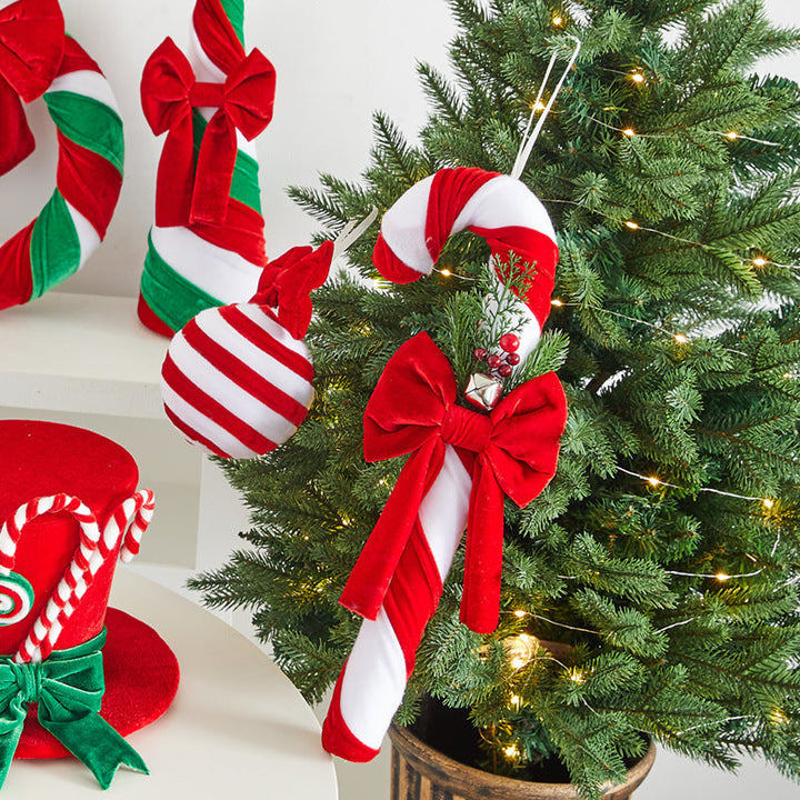 Styrofoam Candy Canes — Large Flocked Christmas Decor