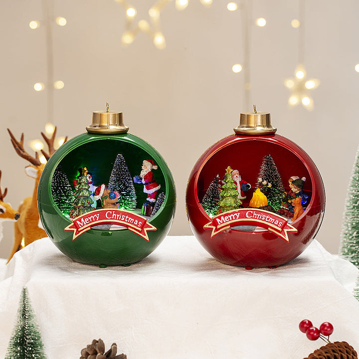 Musical Christmas Ornament Light-Up Snow House Decor